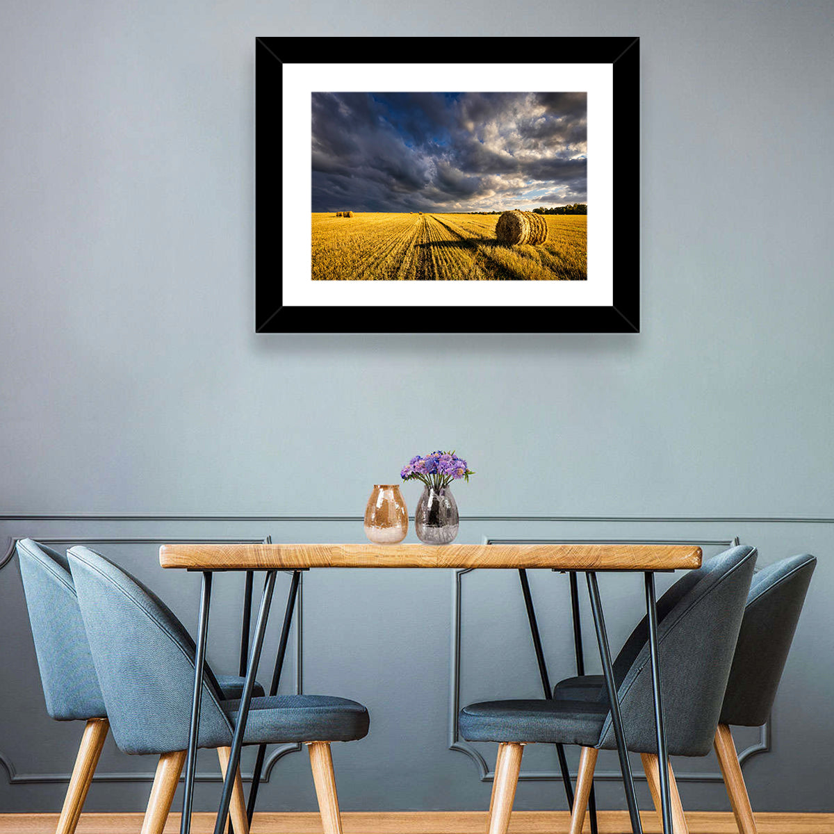Hay Bale at Golden Hour Wall Art