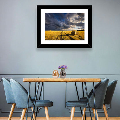 Hay Bale at Golden Hour Wall Art