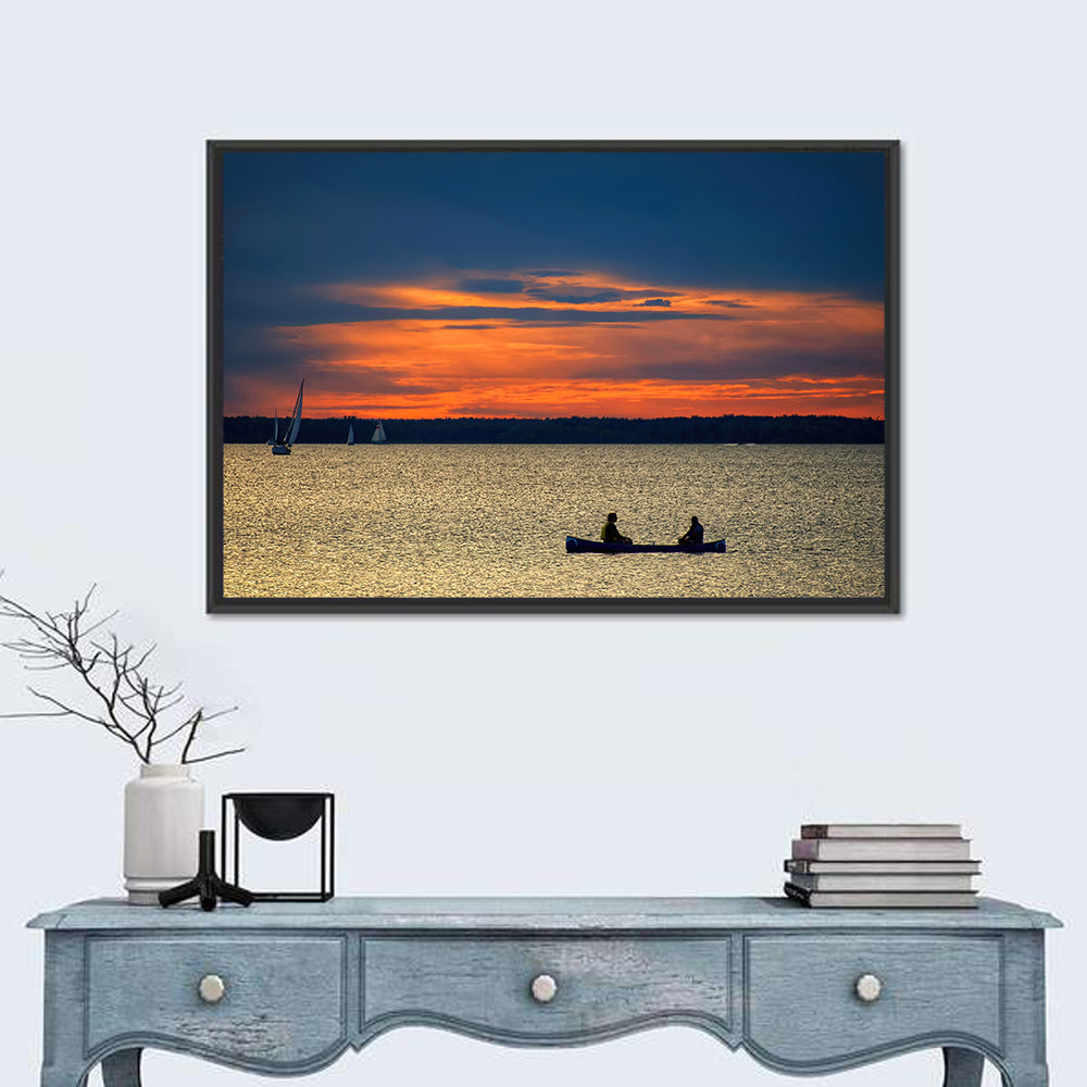 Ottawa River Sunset Canoe Wall Art
