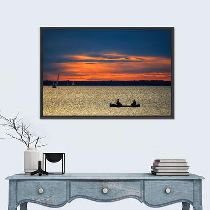 Ottawa River Sunset Canoe Wall Art