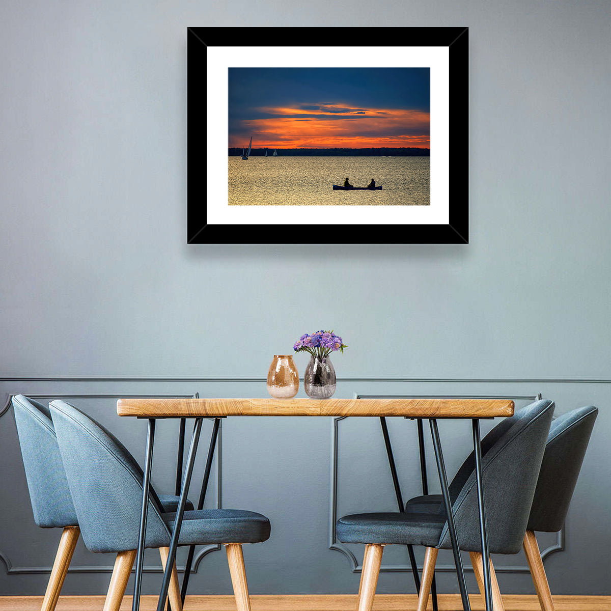Ottawa River Sunset Canoe Wall Art