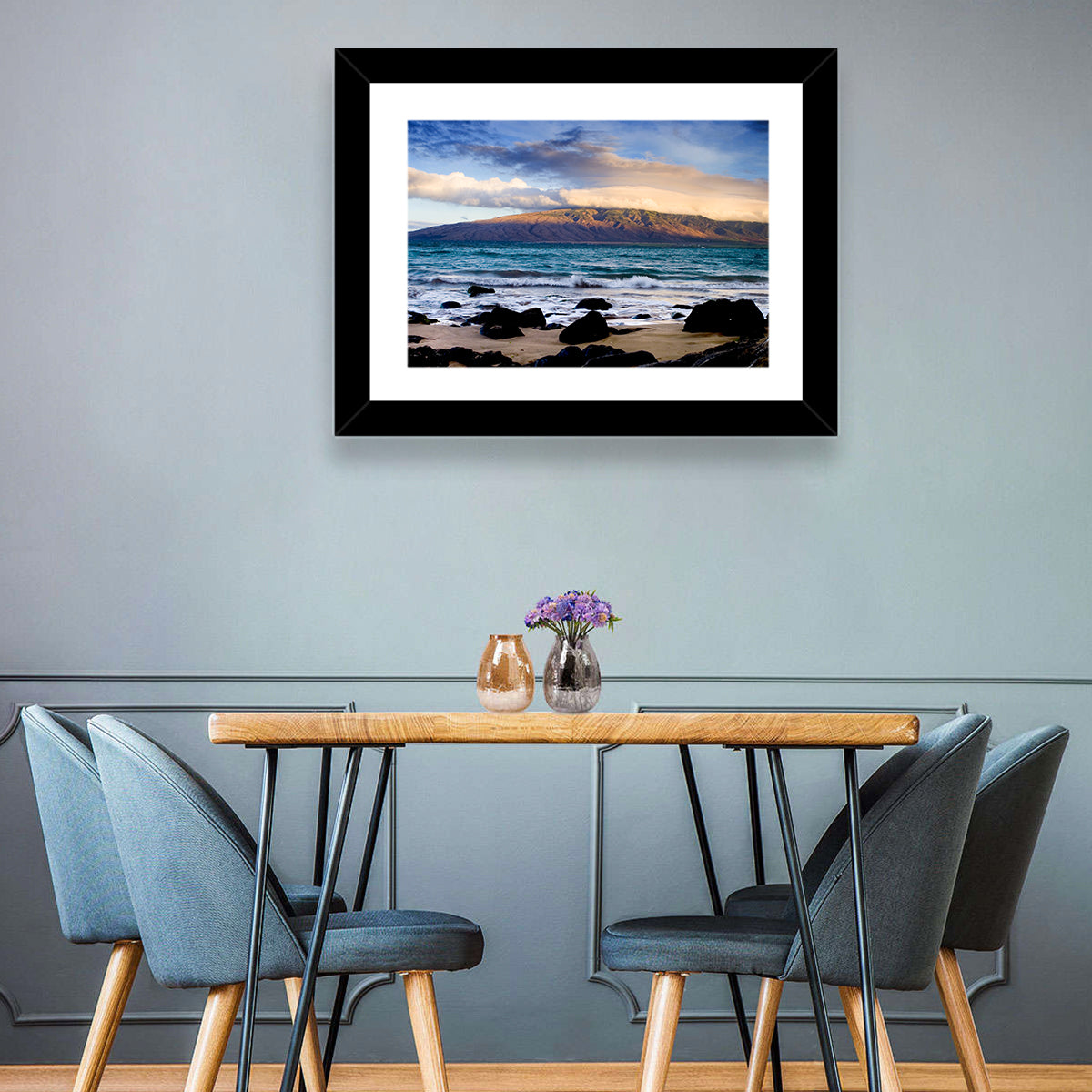 Kihei Golden Coastline Wall Art in a room, landscape