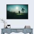 Antlered Shadow in Mist Wall Art