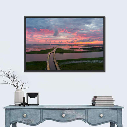 Mobile Bay Causeway at Dusk Wall Art