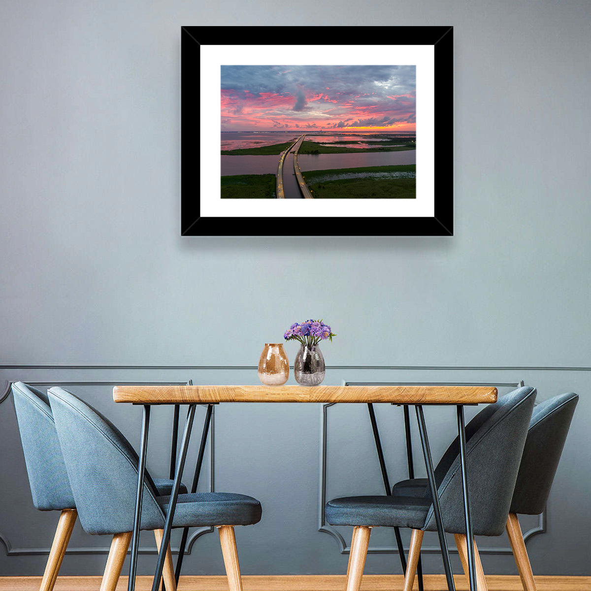 Mobile Bay Causeway at Dusk Wall Art