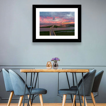 Mobile Bay Causeway at Dusk Wall Art