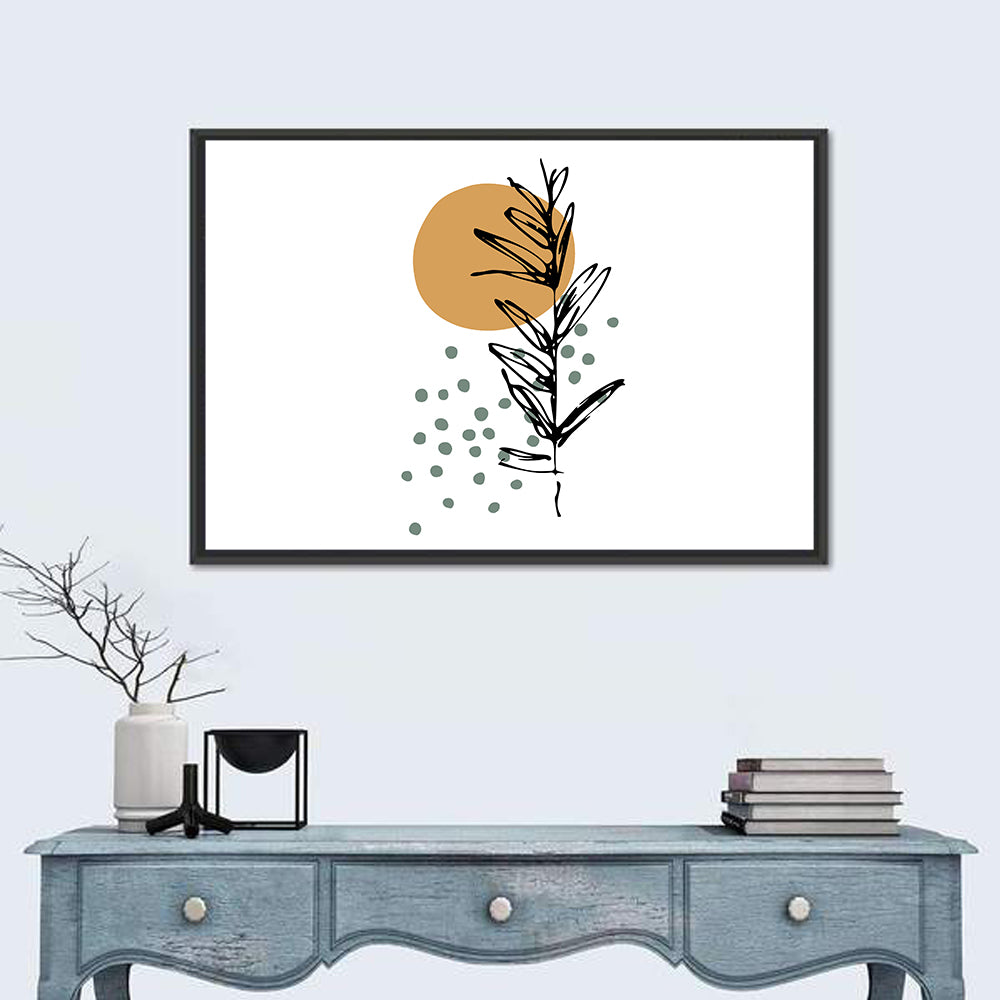 Ink Botanical Sun Study Wall Art in a room, landscape