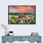 Wat Petch Suwan Temple at Sunset Wall Art