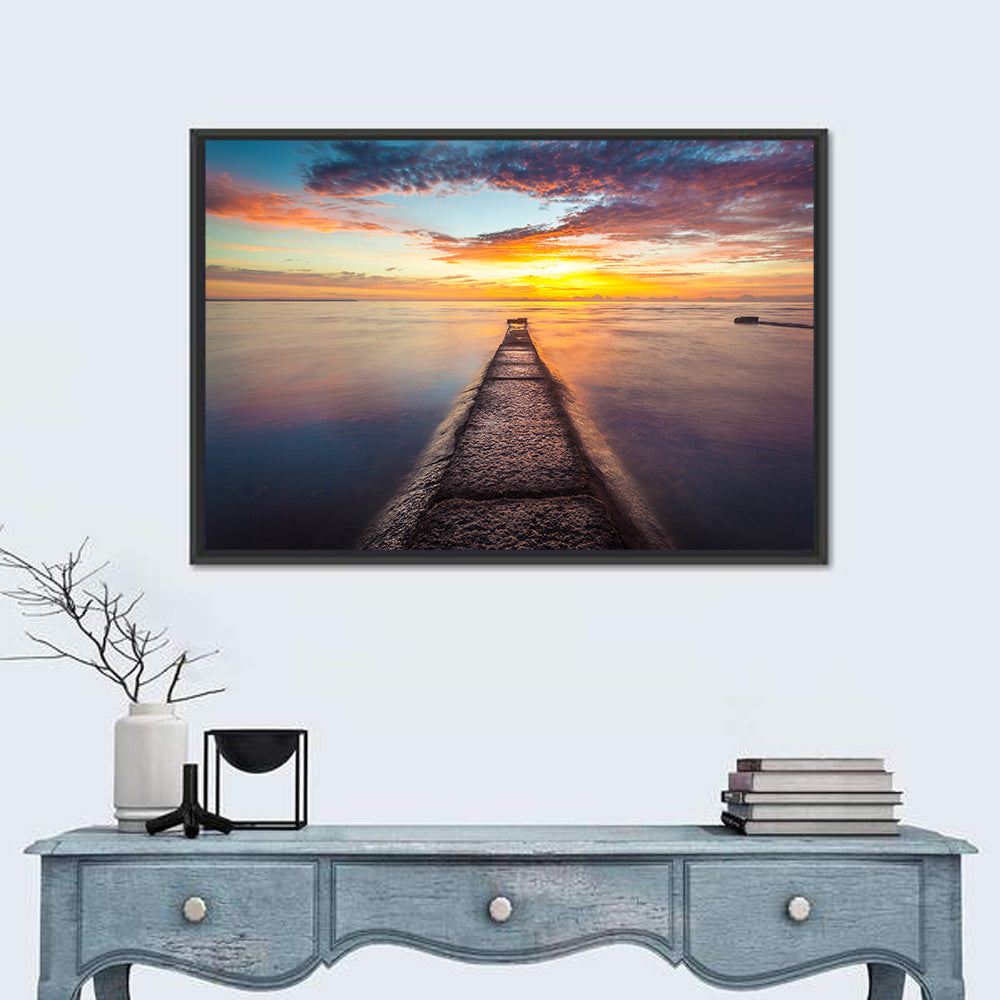 Stone Pier to Glowing Horizon Wall Art