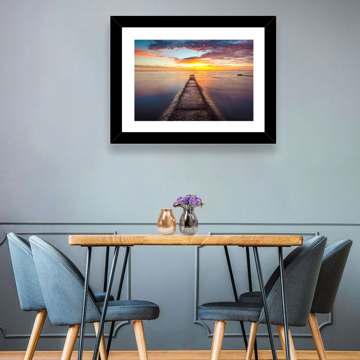 Stone Pier to Glowing Horizon Wall Art