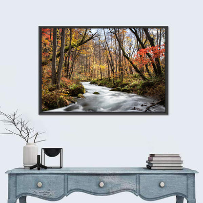 Sunlit Forest Stream Wall Art