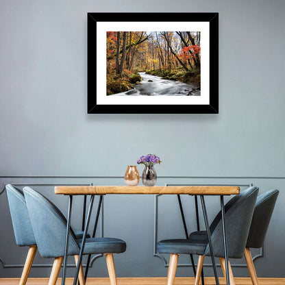 Sunlit Forest Stream Wall Art