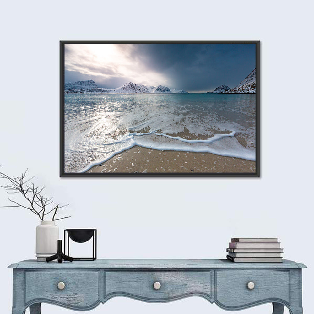 Haukland Beach Winter Light Wall Art