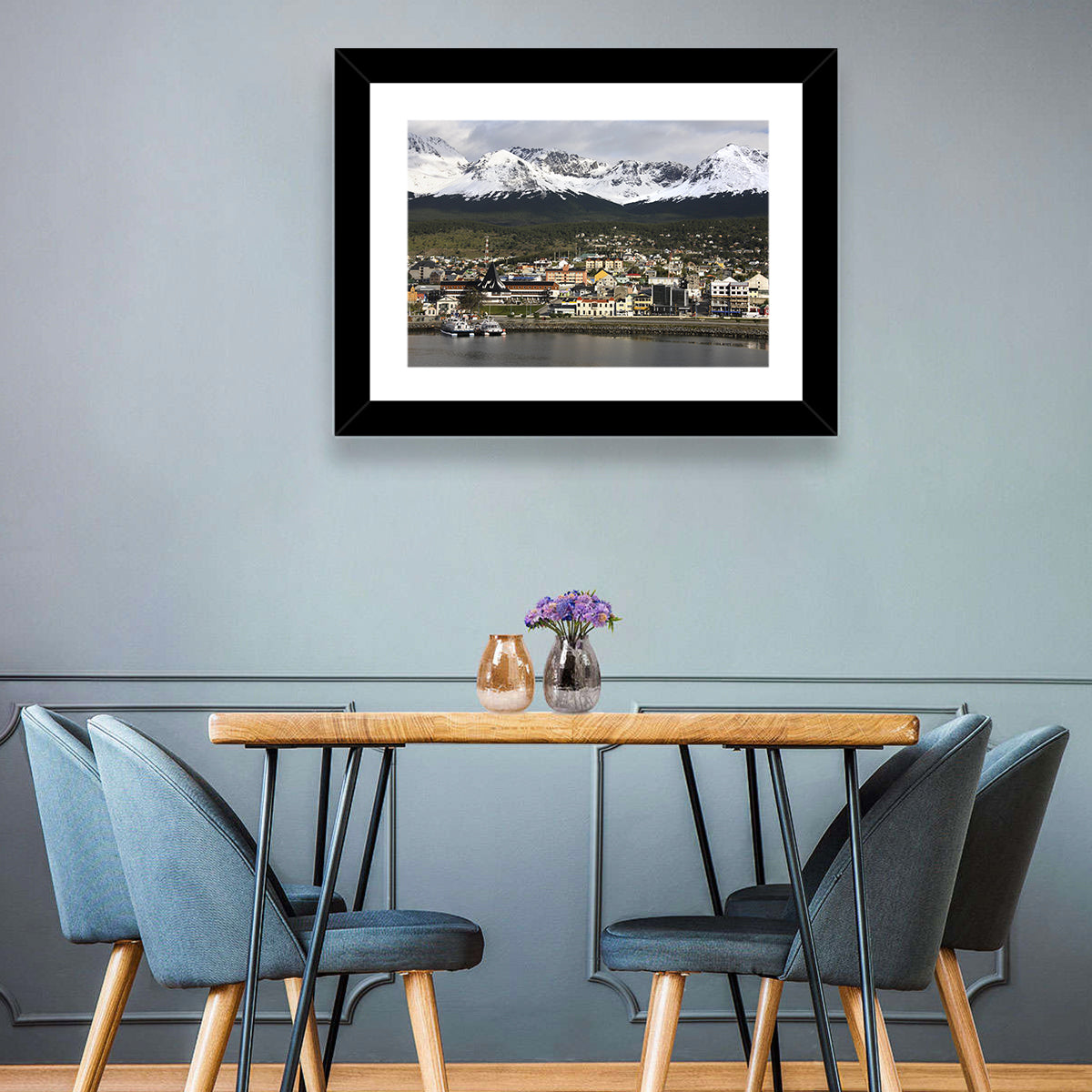 Ushuaia Harbor and Snowcapped Mountains Wall Art