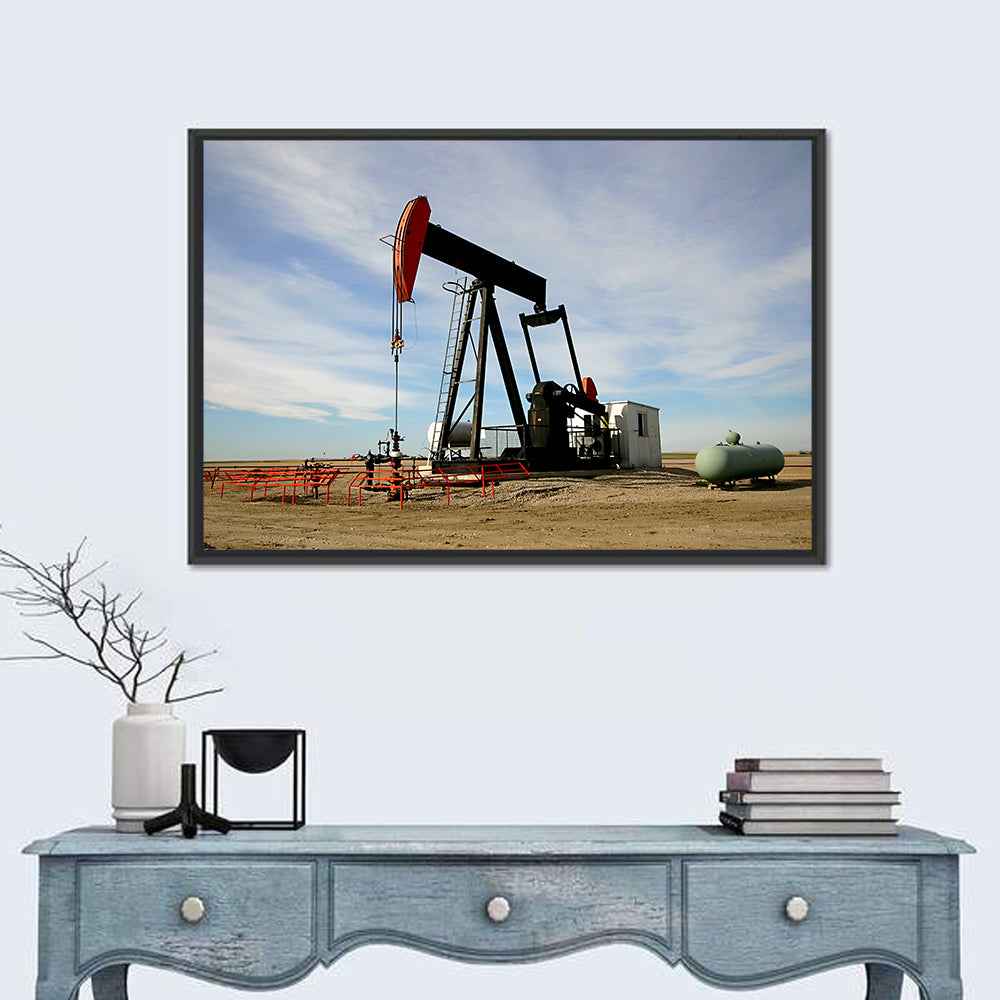 Pump Jack with Storage Tank Wall Art in a room, landscape