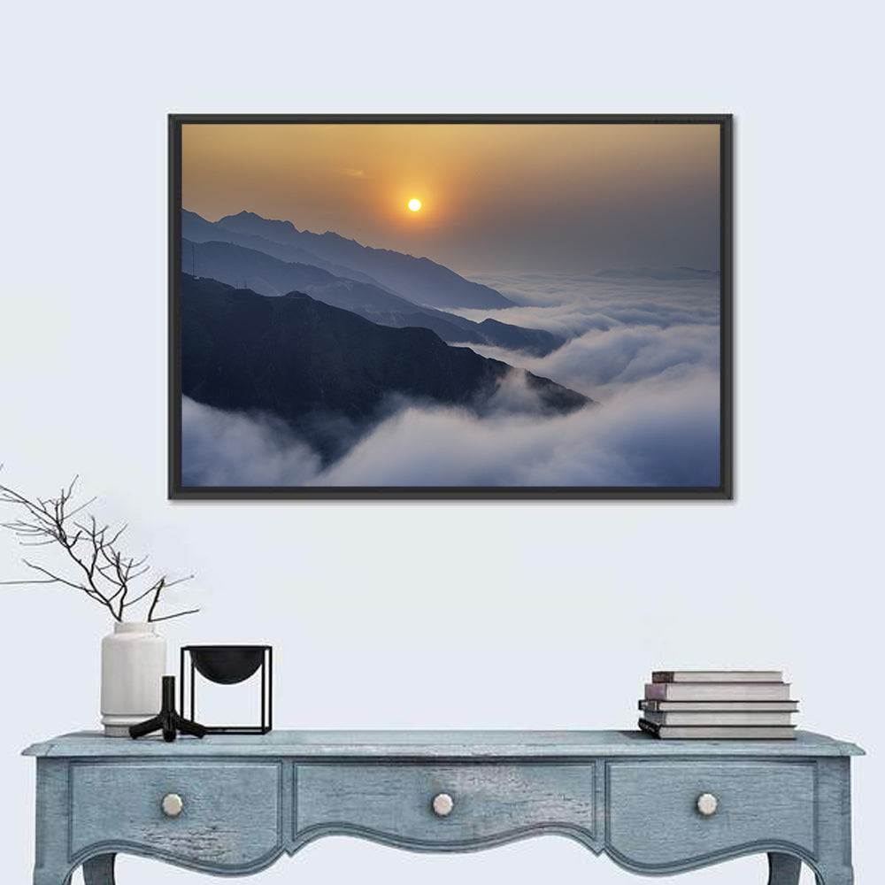 Ta Xua Range at Golden Dawn Wall Art in a room, landscape