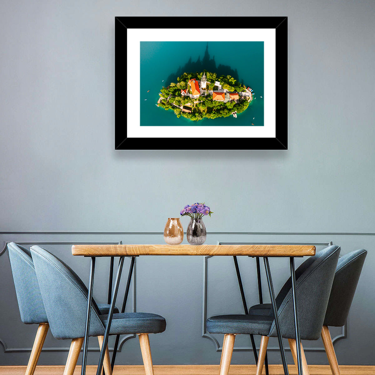 Bled Island Aerial View Wall Art