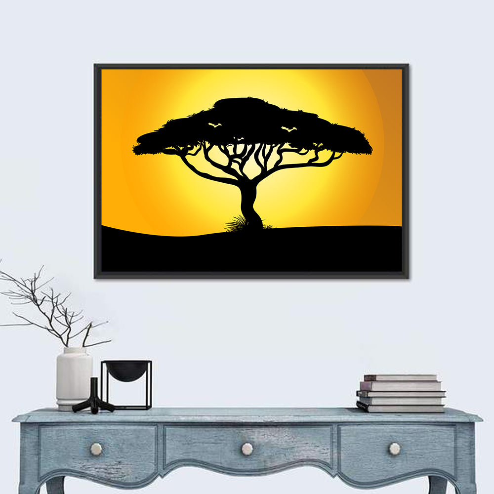 Acacia at Sunset Wall Art in a room, landscape