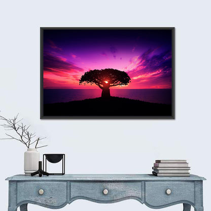 Baobab Sunset Silhouette Wall Art