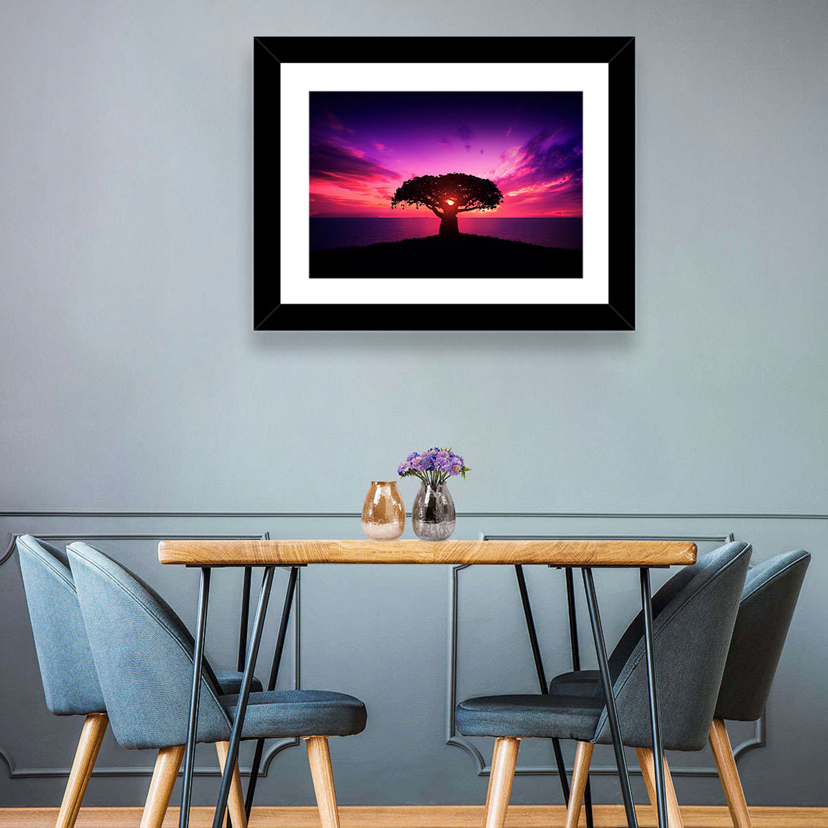 Baobab Sunset Silhouette Wall Art