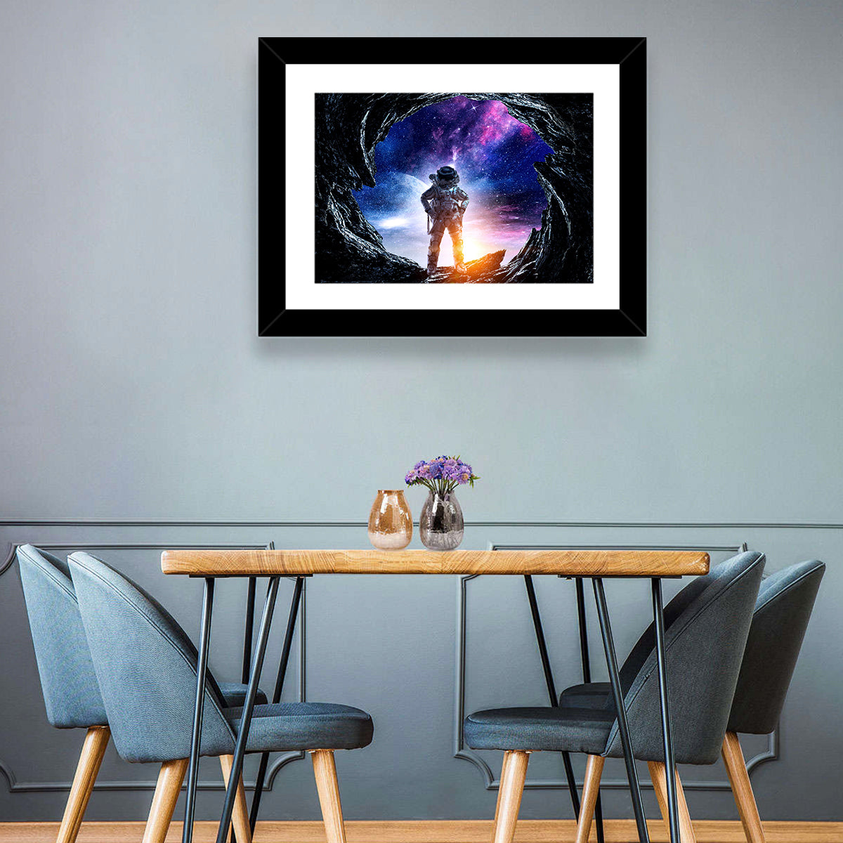 Astronaut at Alien Planet Cave Wall Art