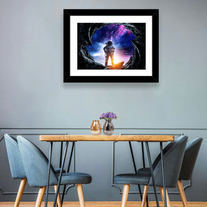 Aliens Planet Cave & Astronaut Wall Art