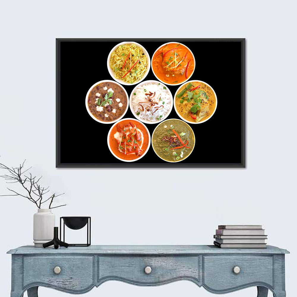 Six Indian Curry Bowls Wall Art