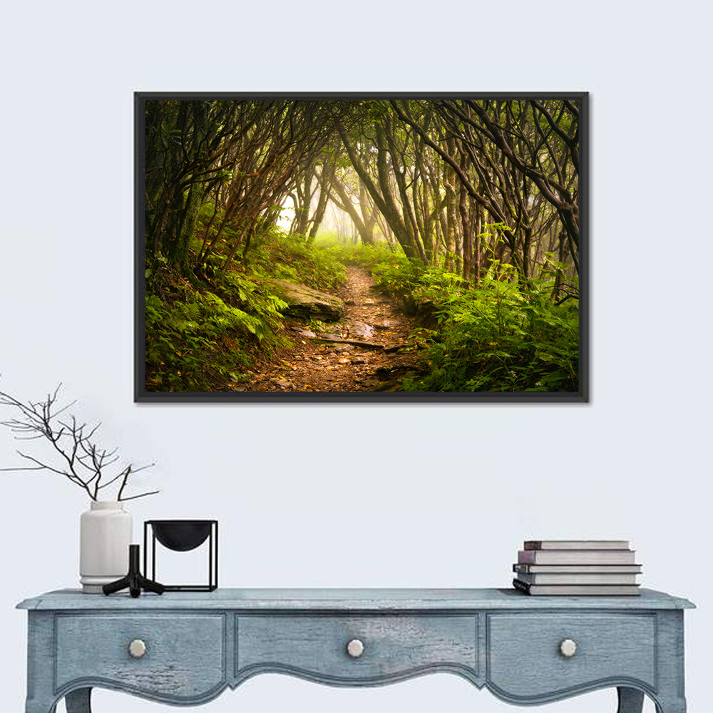 Craggy Gardens Hiking Trail Wall Art in a room, landscape