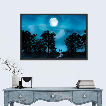 Couple Under Full Moon Wall Art