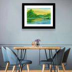 Rowboat on Serene Lake Watercolor Wall Art