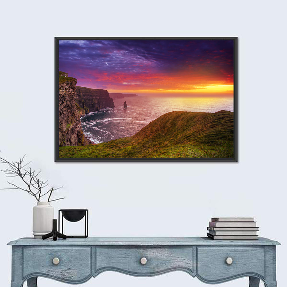 Cliffs of Moher Sea Stack at Sunset Wall Art