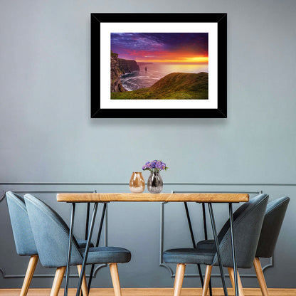 Cliffs of Moher Sea Stack at Sunset Wall Art