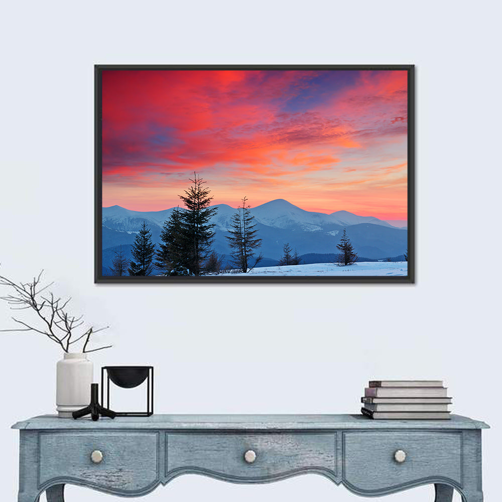 Chernogora Mountains at Sunset Wall Art in a room, landscape