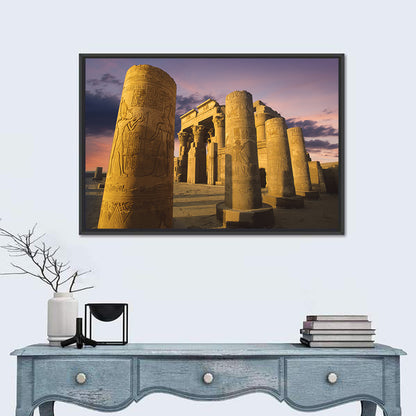 Kom Ombo Temple Pillars at Sunset Wall Art