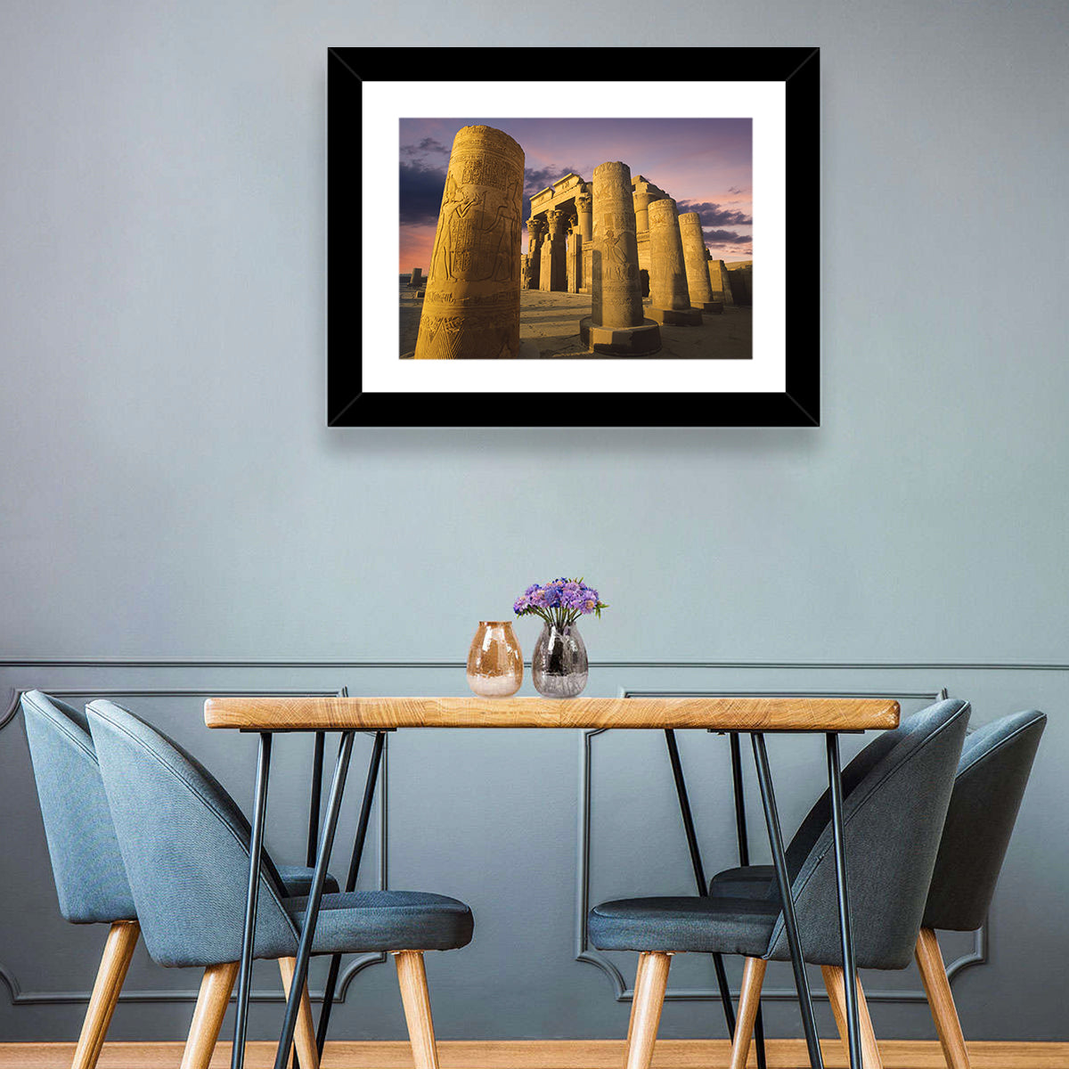 Kom Ombo Temple Pillars at Sunset Wall Art