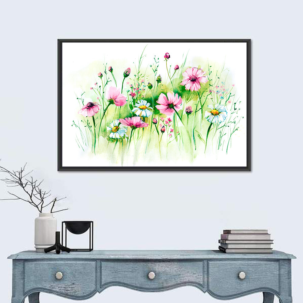 Airy Wildflower Meadow Watercolor Wall Art