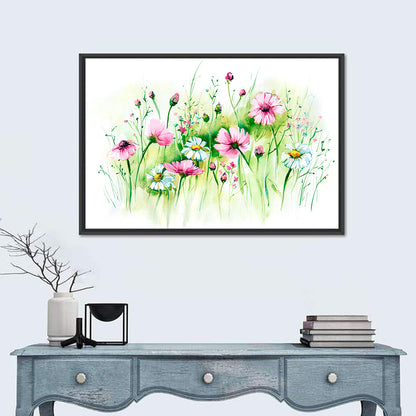 Airy Wildflower Meadow Watercolor Wall Art