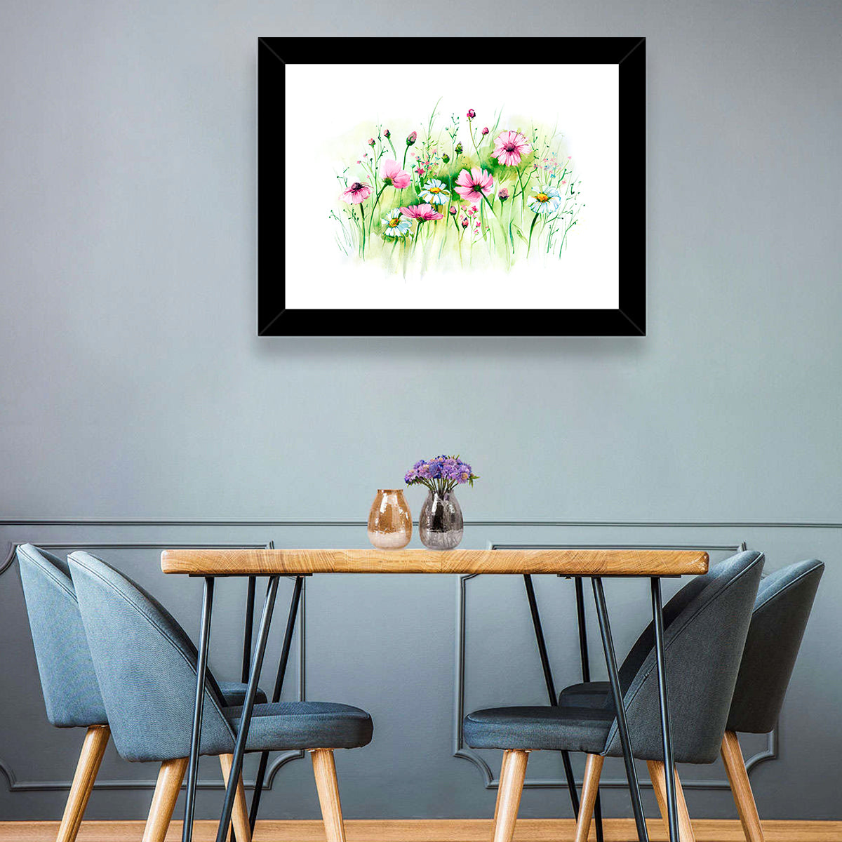 Airy Wildflower Meadow Watercolor Wall Art