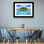 Mirrored Tropical Island Lagoon Wall Art