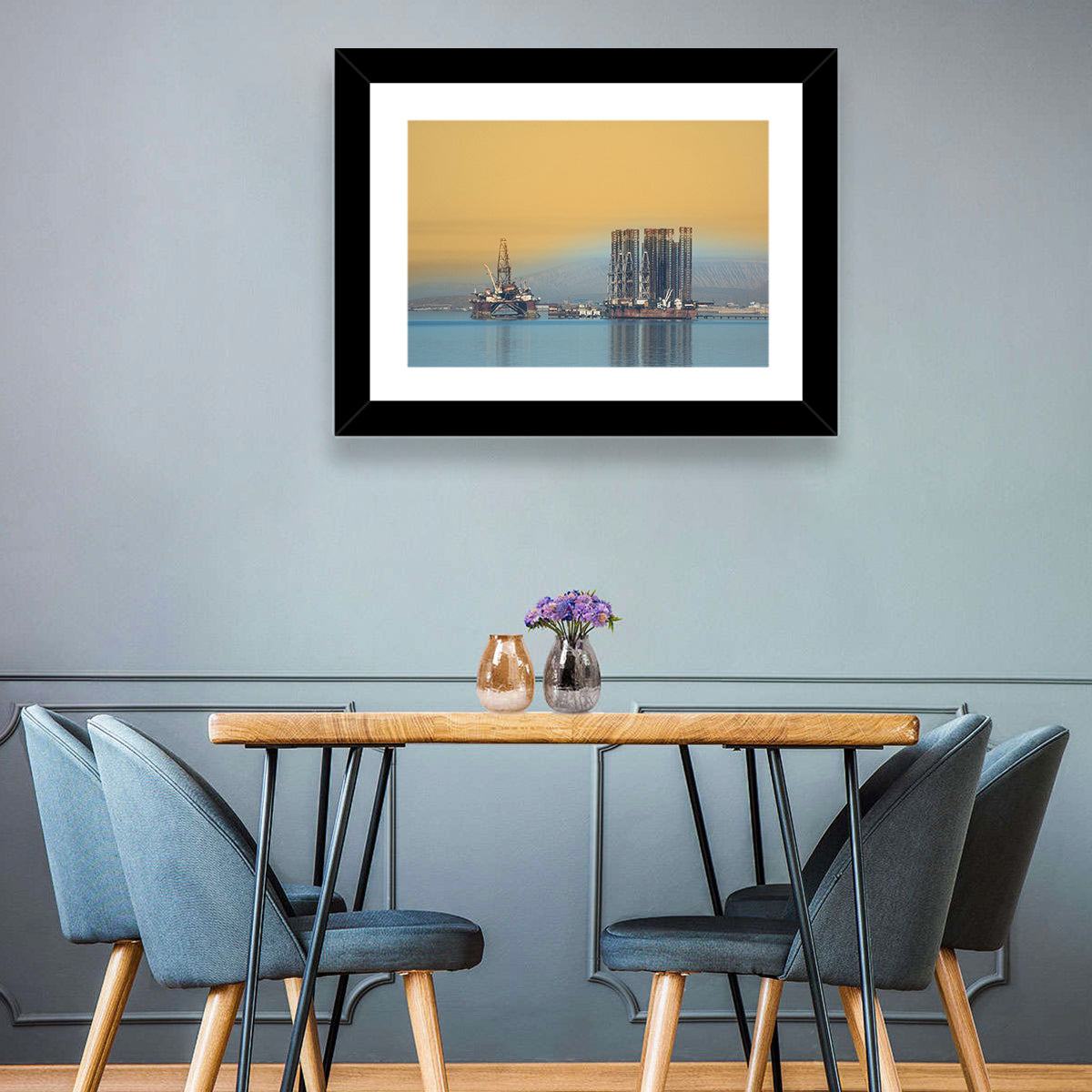 Baku Oil Rigs at Dusk Wall Art