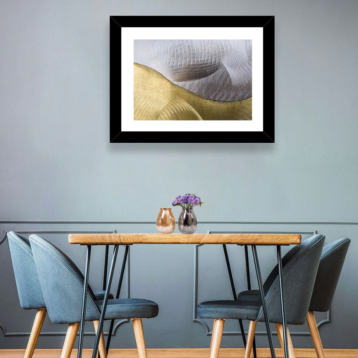 Thin Line Metallic Abstract Wall Art