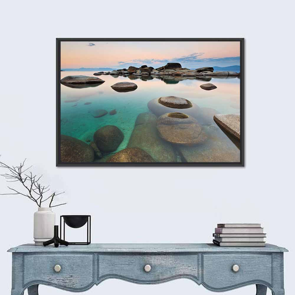 Sand Harbor Dusk, Lake Tahoe Wall Art in a room, landscape