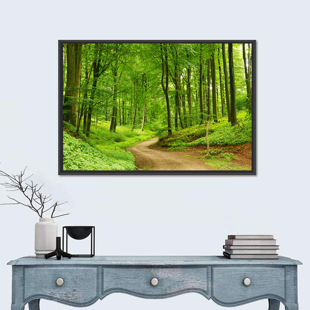 Sunlit Forest Path Wall Art