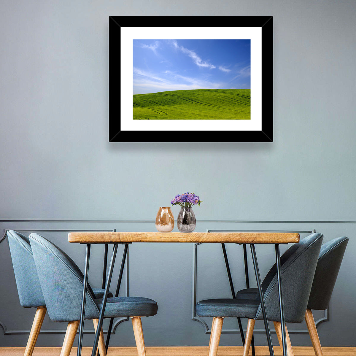 Rolling Green Hill with Blue Sky Wall Art