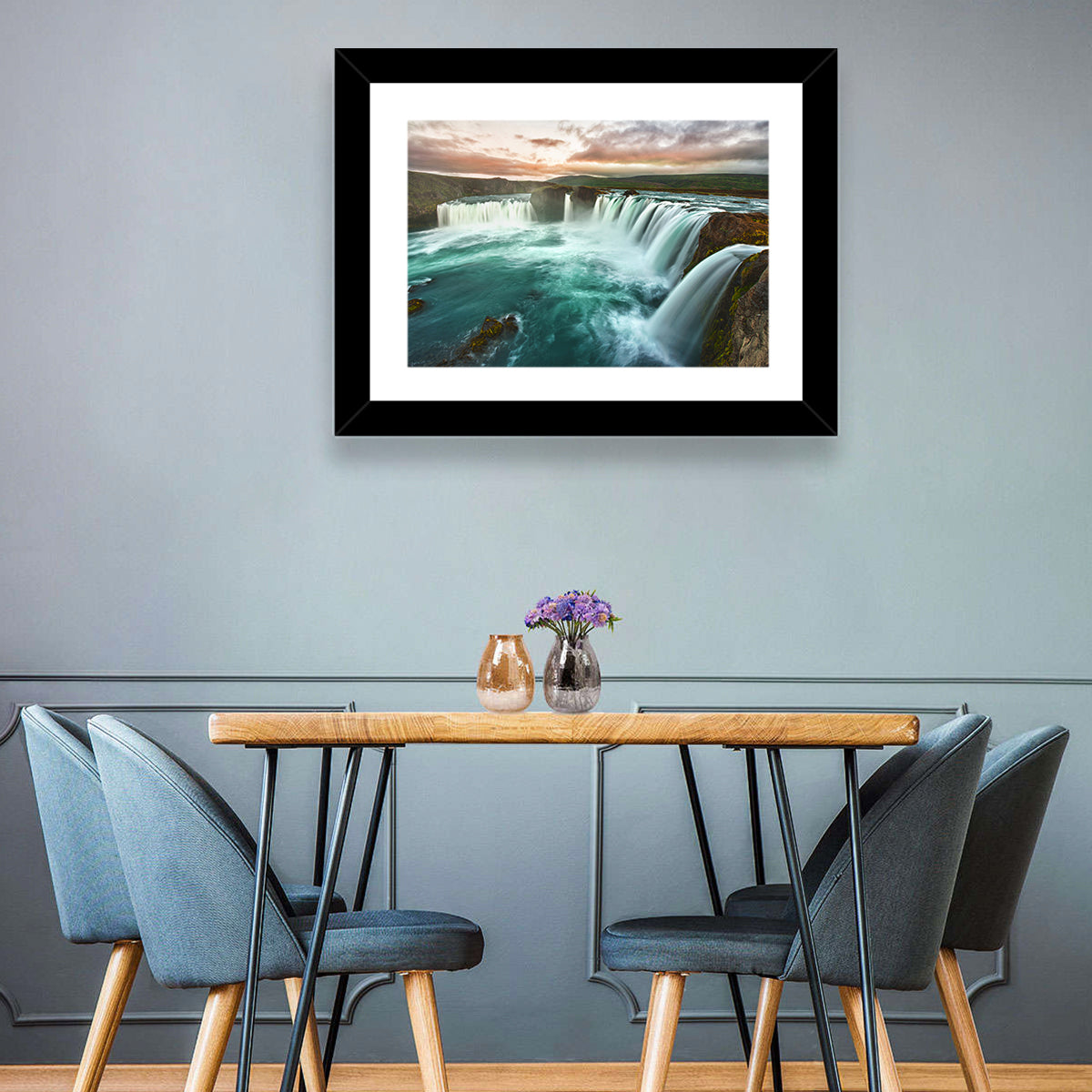 Goðafoss Waterfall at Golden Hour Wall Art