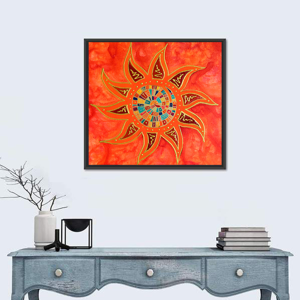 Colorful Sun Mandala Wall Art