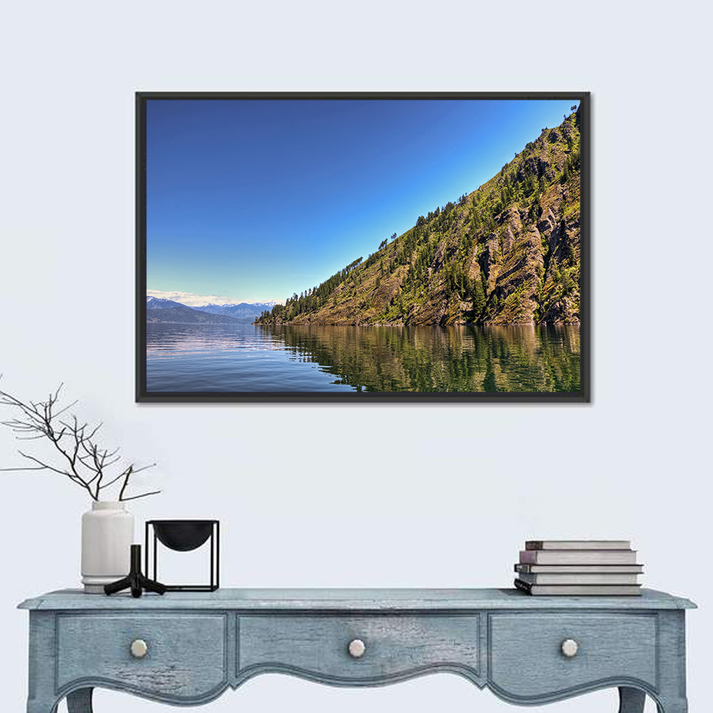 Monarch Mountains Lake Wall Art in a room, landscape