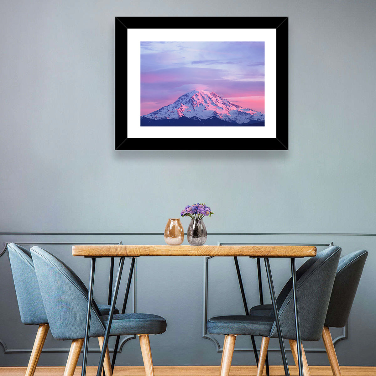 Mount Rainier Alpenglow with Lenticular Cloud Wall Art