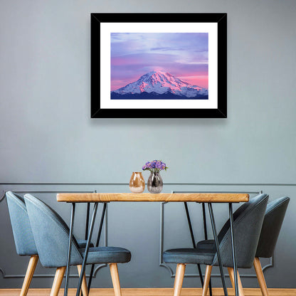 Mount Rainier Alpenglow with Lenticular Cloud Wall Art