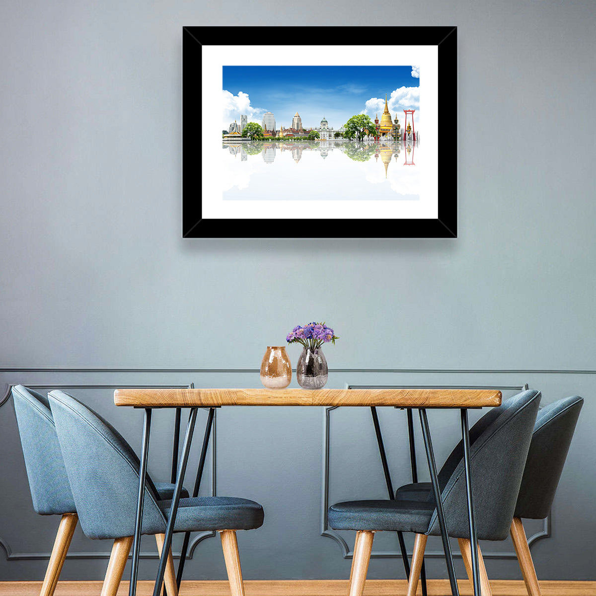 Bangkok Landmarks Reflection Scene Wall Art